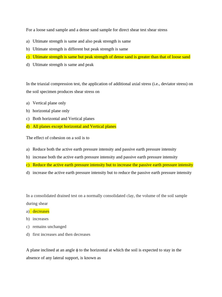Soil Mechanics: Shear Strength Tests | PDF | Continuum Mechanics ...