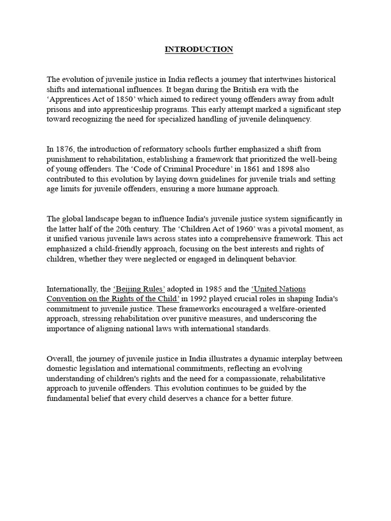 Evolution of Juvenile Justice in India | PDF | Juvenile Court ...