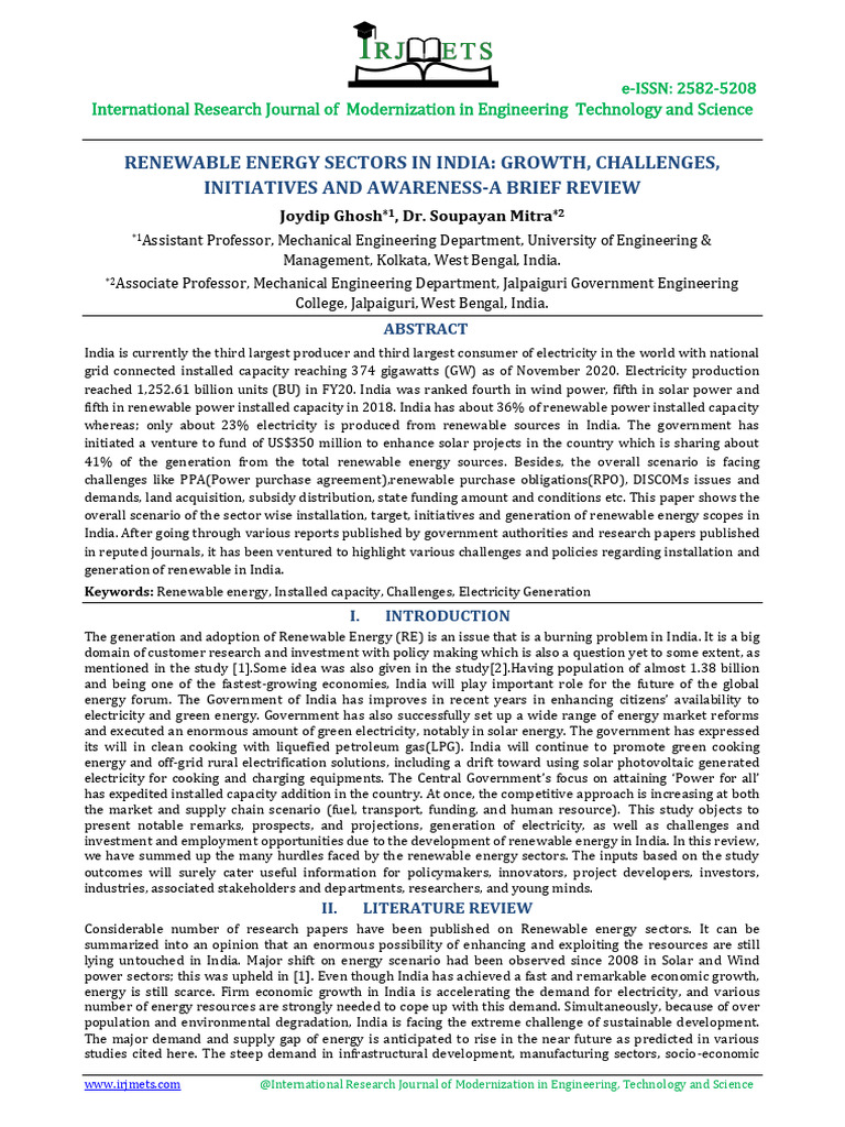 Jan2021 Paper On Renewable Energy Paid Journal Jan2021 | PDF ...
