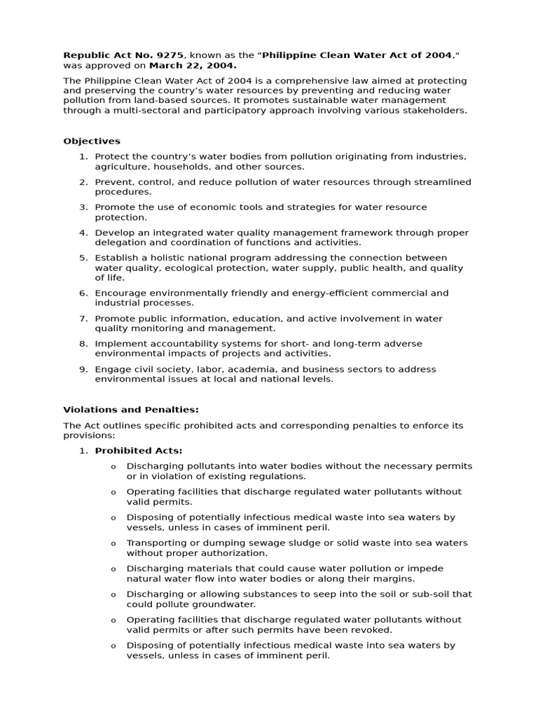 Clean Water Pdf Water Pollution Clean Water Act