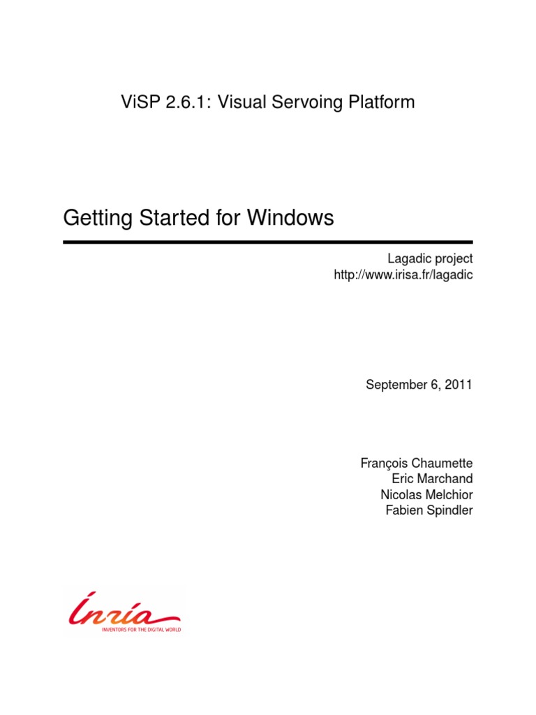 ViSP 2.6.1 Windows Setup Guide | PDF | Library (Computing) | Directory ...