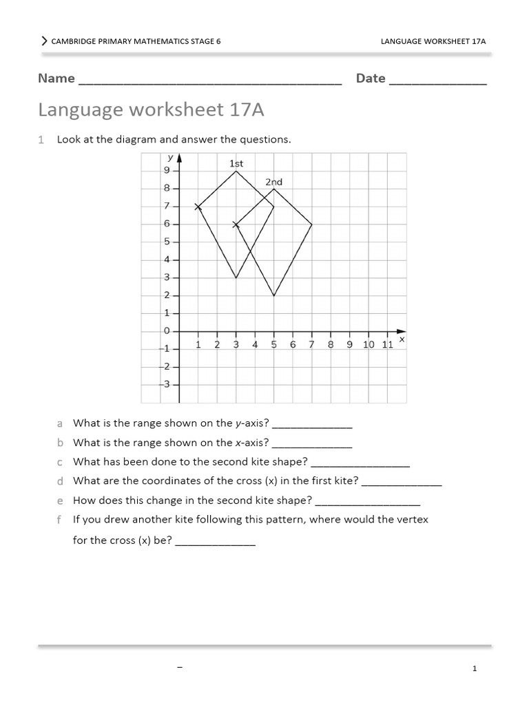 Cambridge Primary Math Stage 6 Worksheet | PDF