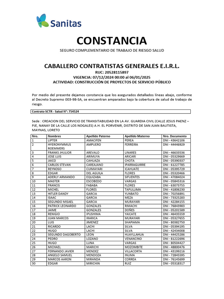 CCG - Constancia Dic 24 - Guardia Civil | PDF