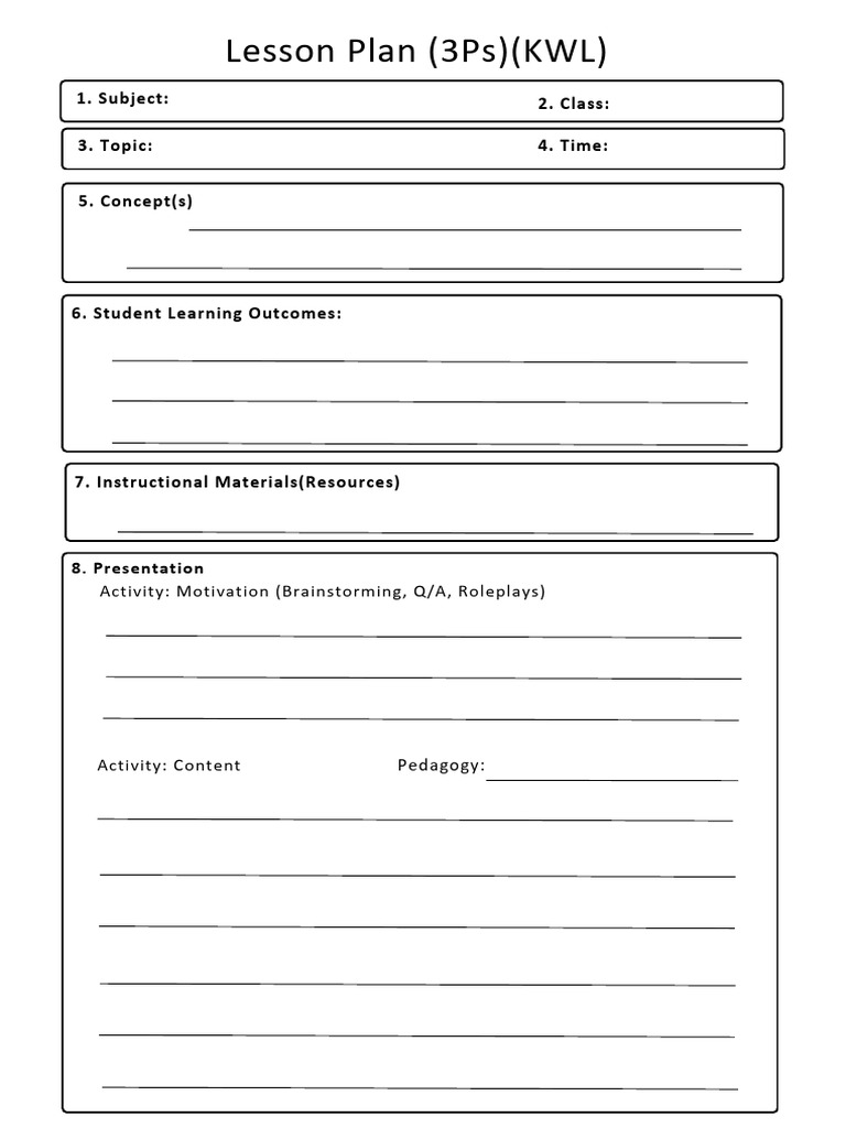 Lesson Plan Template for Educators | PDF