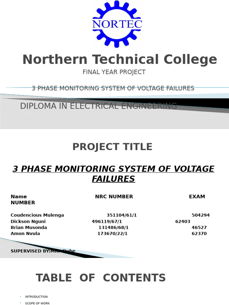 3 Phase Monitoring System of Voltage Failures | PDF | Electronics ...