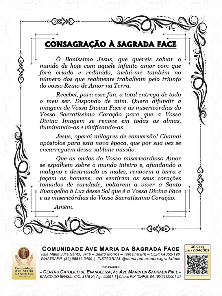 Consagração à Sagrada Face de Jesus | PDF