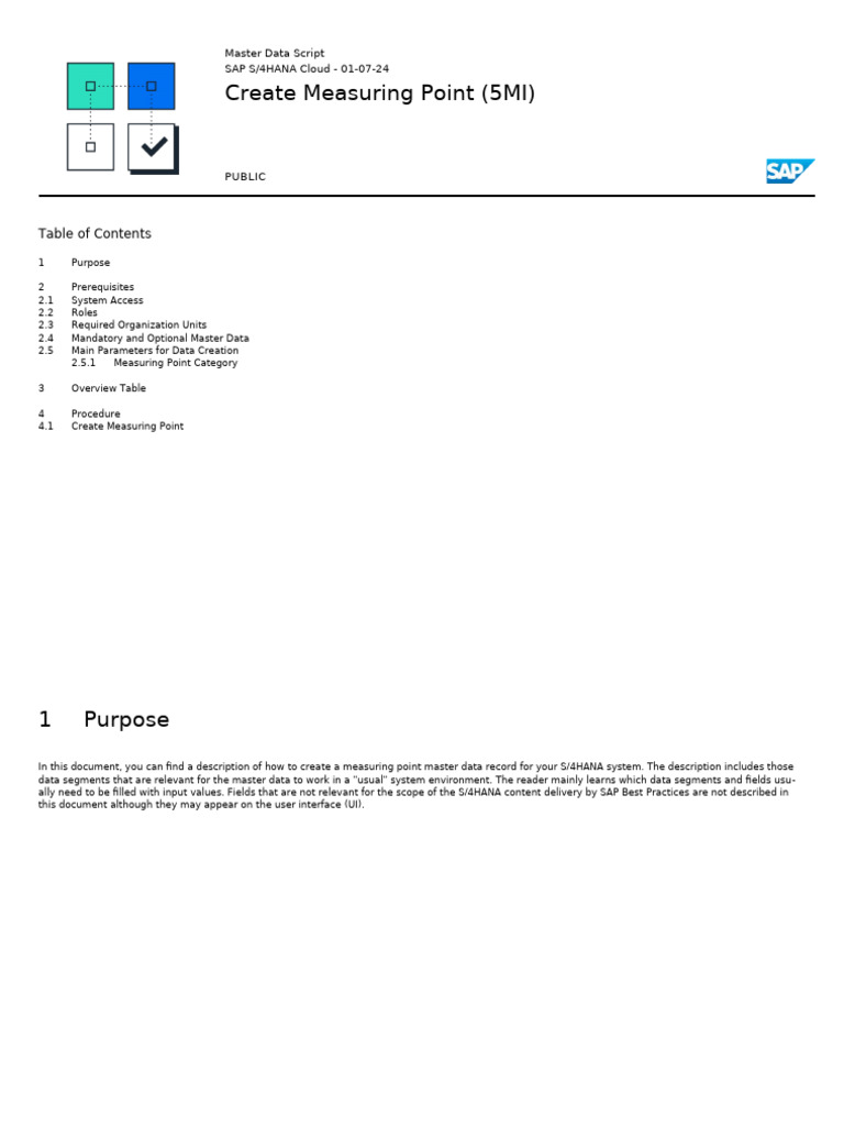 5MI_Create Measuring Point_S4CLD2408_Master_Data_EN_XX | PDF ...