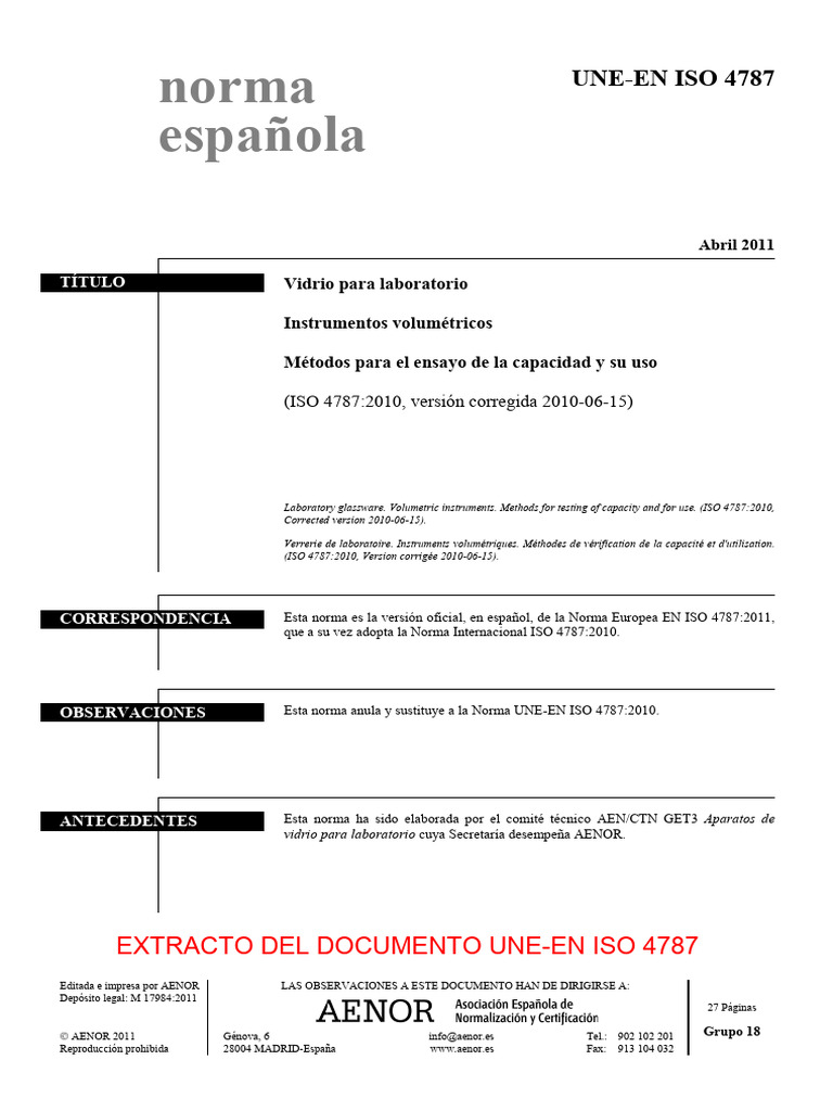 Métodos de Calibración de Vidrio Volumétrico | PDF | Laboratorios ...