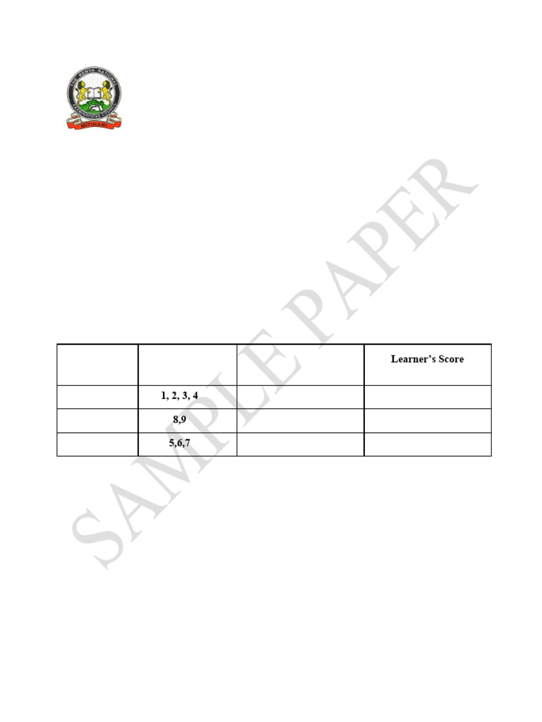 KJSEA Pre-Technical Sample Paper V.I | PDF
