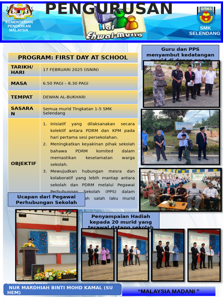 Opr Program First Day at School 2025 | PDF