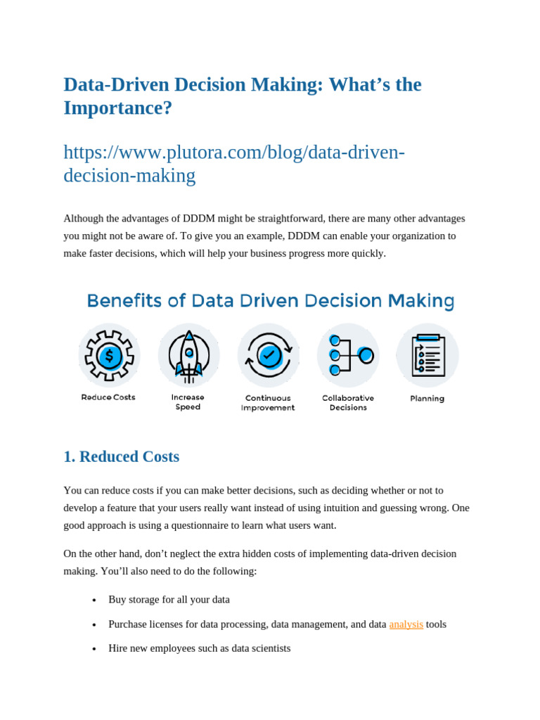 Data-Driven Decision Making - What's The Importance | PDF | Data ...