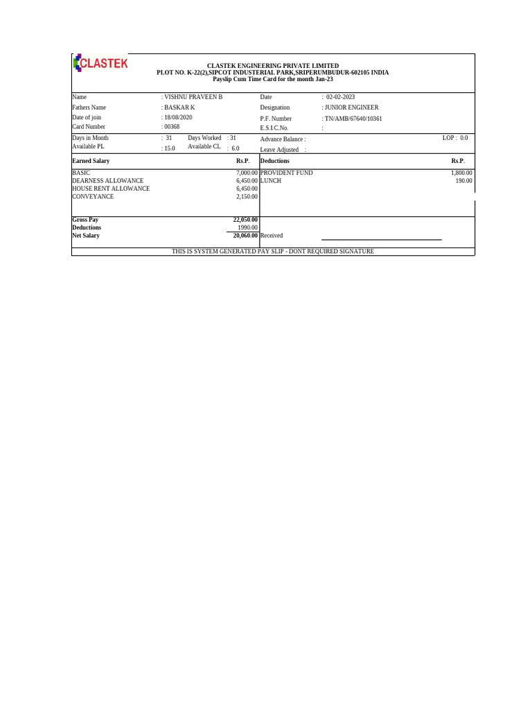 Lastest Salary Slip | PDF | Taxes | Government Finances