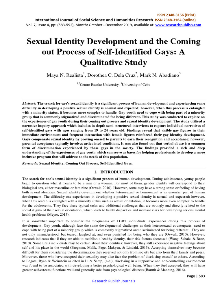 Sexual Identity Development and The Comi | PDF | Homosexuality ...