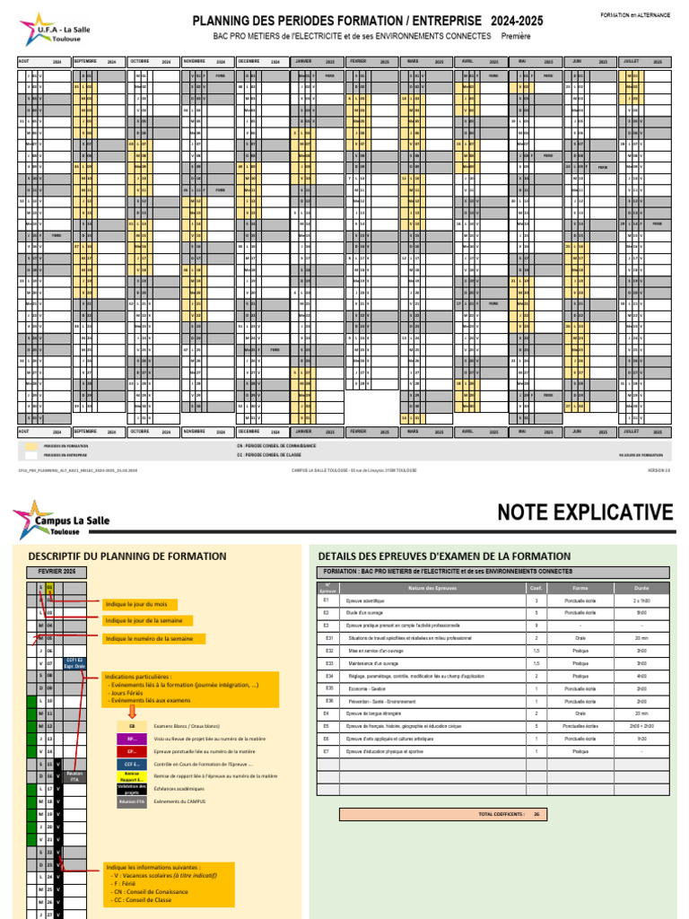 Planning Formation Bac Pro Électricité 2024-2025 | PDF | Échecs ...