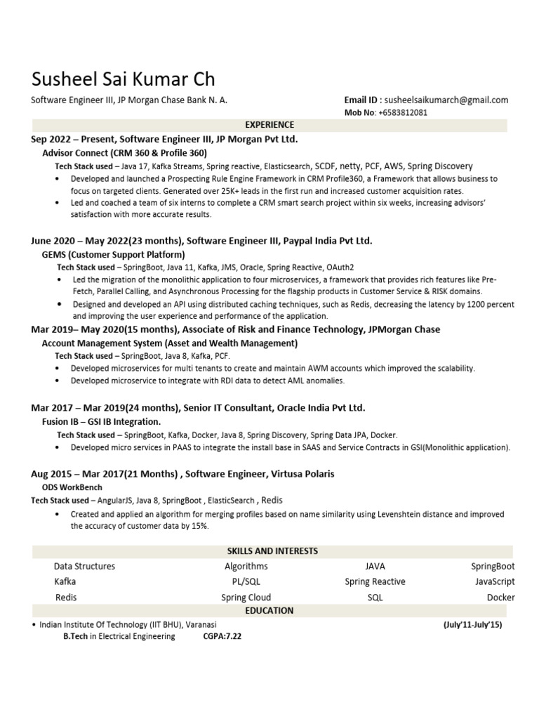 Software Engineer with Java & Microservices Expertise | PDF | Java ...