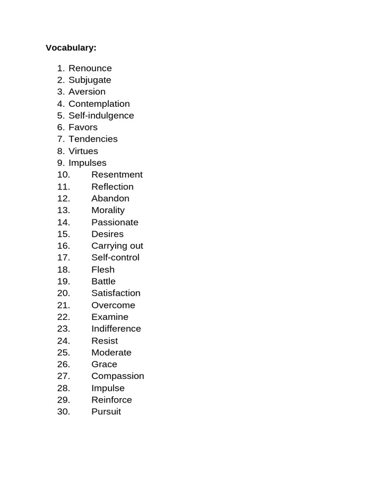 Vocabulary and Concepts of Self-Control | PDF | Hedonism | Anger