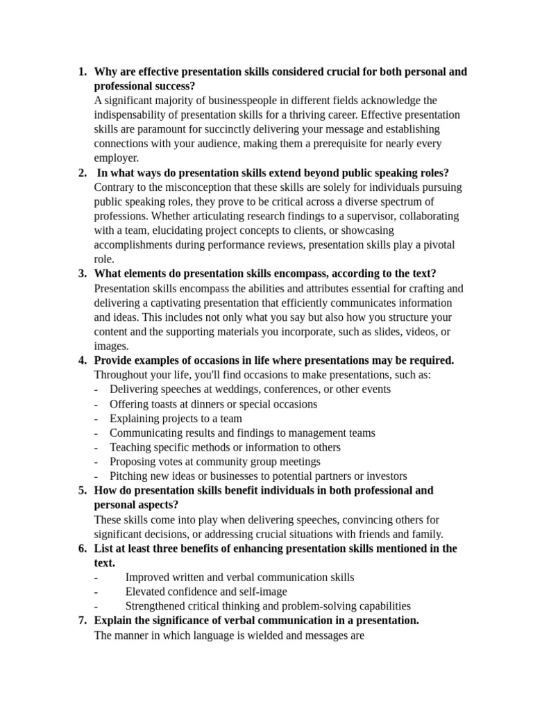 The Importance of Presentation Skills | PDF | Body Language | Communication