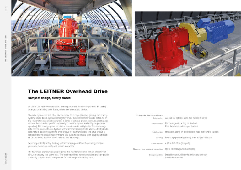 LEITNER Overhead Drive System Overview | PDF | Electric Motor | Gear