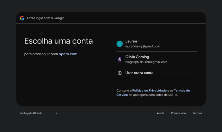 FAZER LOGIN NAS CONTAS DO GOOGLE visual data 6