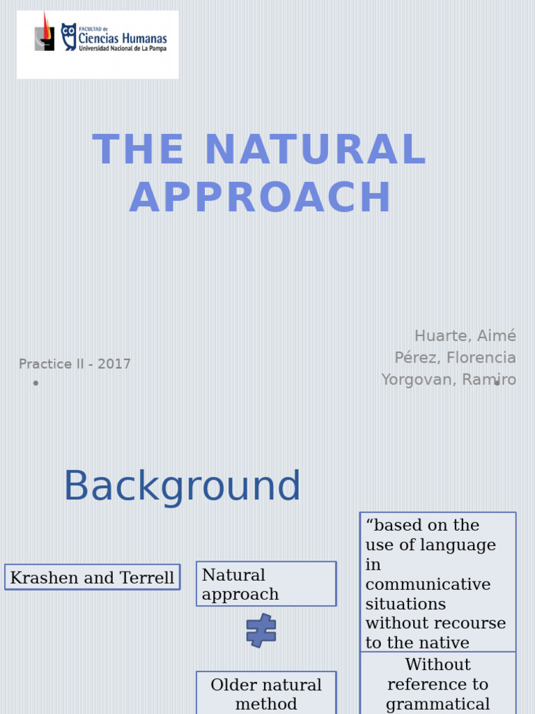 Understanding the Natural Approach | PDF | Language Acquisition ...