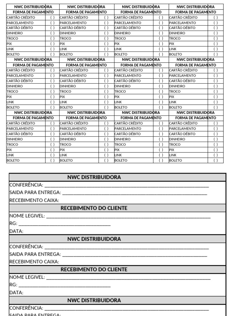 Formas de Pagamento NWC | PDF | Cartão de débito | Pagamentos