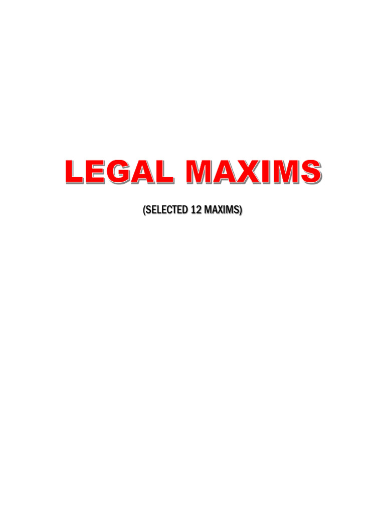 Legal Maxims | PDF