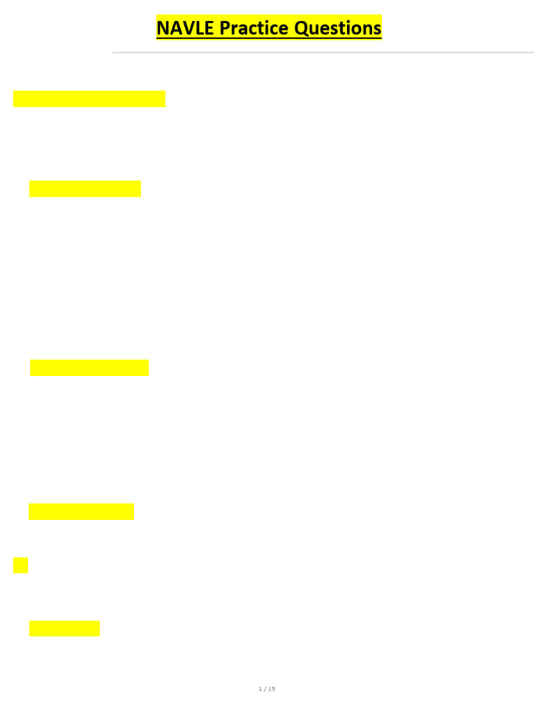 NAVLE Veterinary Exam Practice Questions | PDF | Anemia | Medical ...