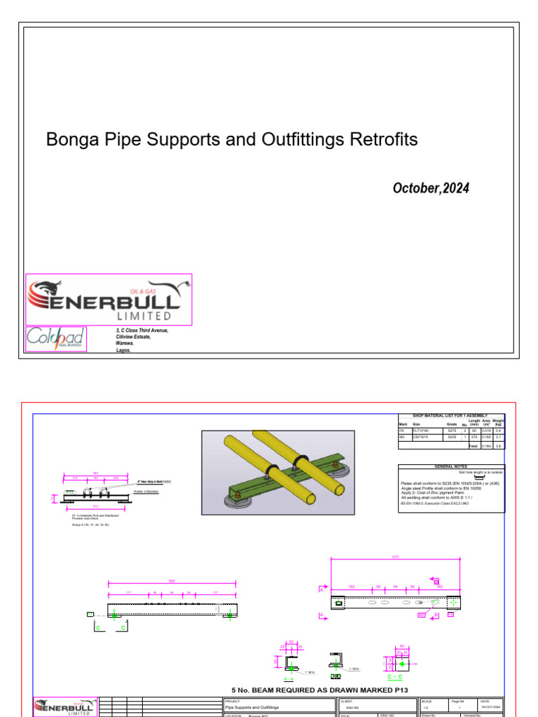 Bonga Pipe Supports Retrofit Details | PDF | Pipe (Fluid Conveyance ...