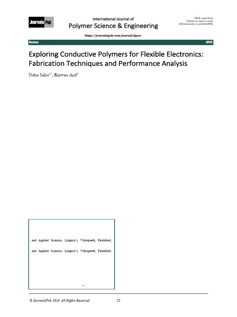 Conductive Polymers in Flexible Electronics | PDF | Polymers | Thin Film