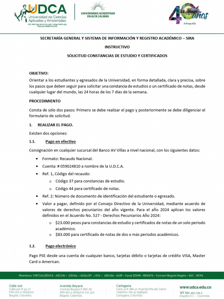 Instructivo Solicitud de Certificados y Constancias 2024 1 | PDF ...