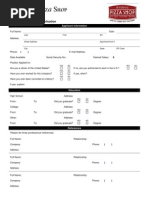 Employment Application Form