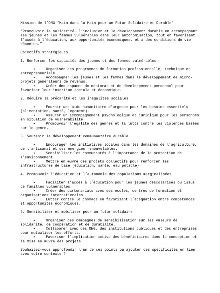 Autonomisation des jeunes et femmes vulnérables | PDF