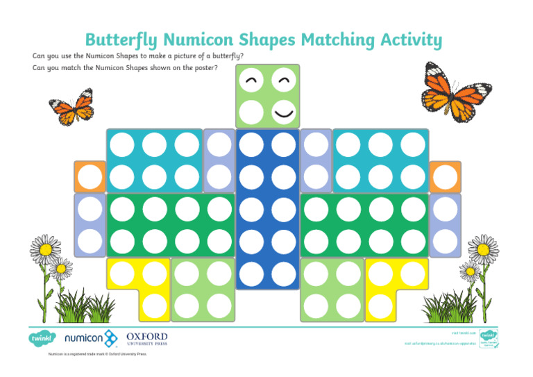 Butterfly Numicon Shape Matching Activity - A3 | PDF