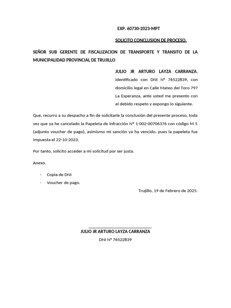 Conclusion de Proceso | PDF