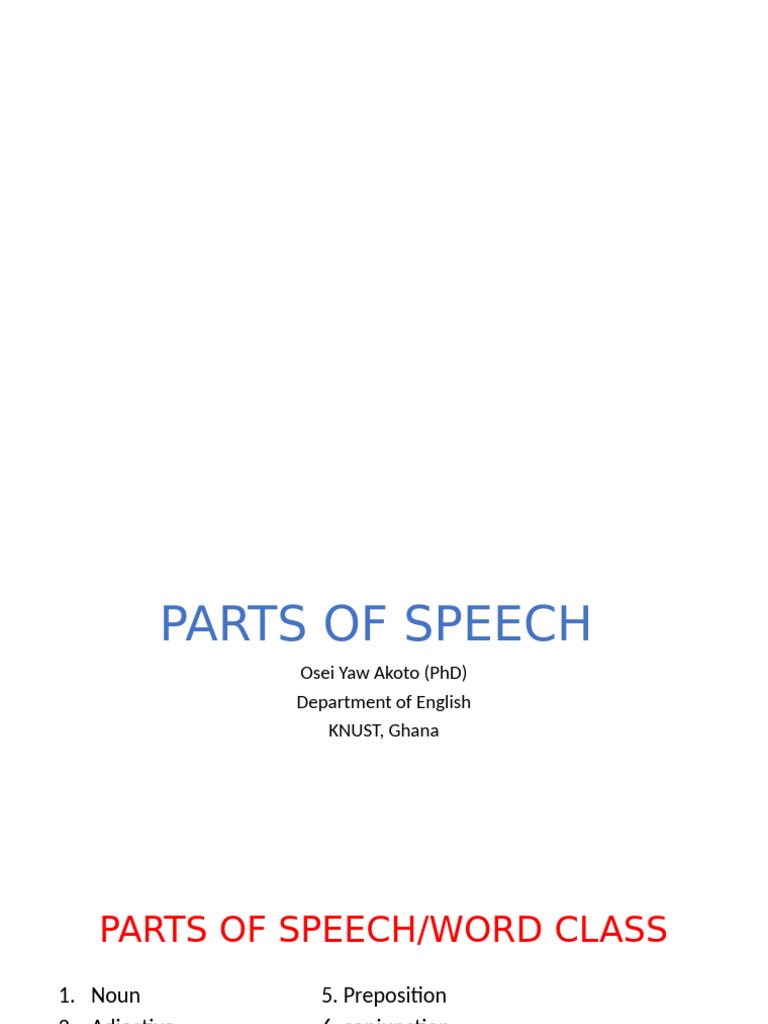Understanding Parts of Speech | PDF | Part Of Speech | Verb