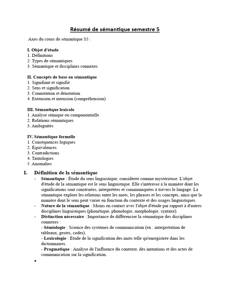 Sémantique : Définitions et Concepts S5 | PDF | Sémantique | Ambiguïté