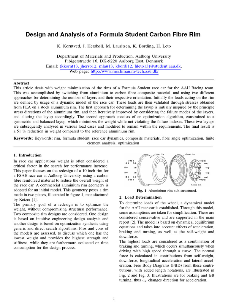 Carbon Fibre Rim Design for FSAE | PDF | Strength Of Materials ...