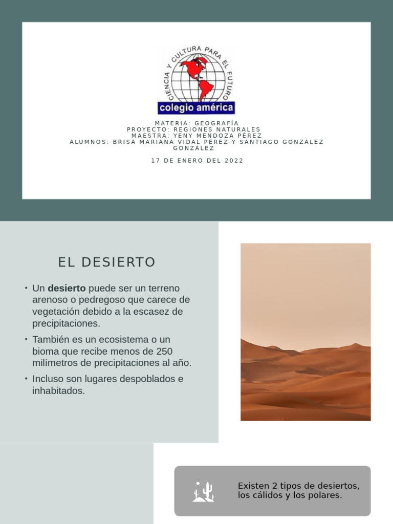 Regiones Naturales y Clima del Desierto | PDF | Desierto | Geografía Física