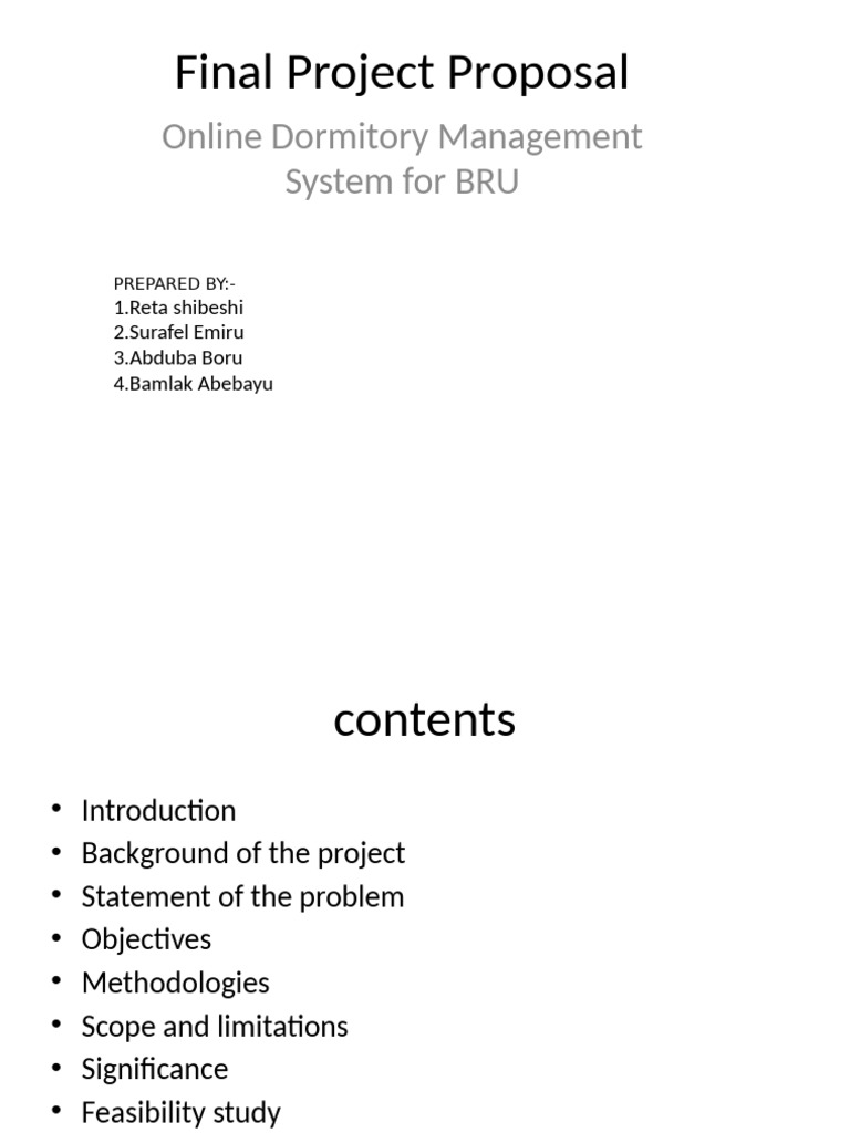Online Dormitory Management System Proposal | PDF | Internet | World ...