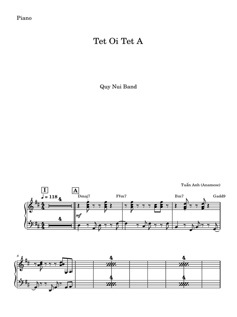 Tết Ơi Tết À Score Band 1-Piano | PDF