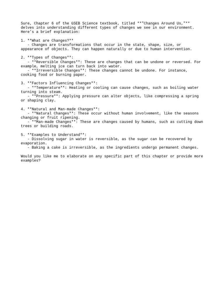 Sure, Chapter 6 of The GSEB Science | PDF