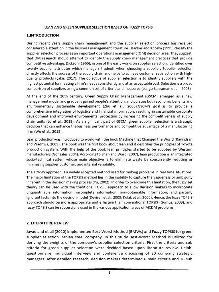 Lean and Green - Shabnam Amirnezha | PDF | Supply Chain | Fuzzy Logic