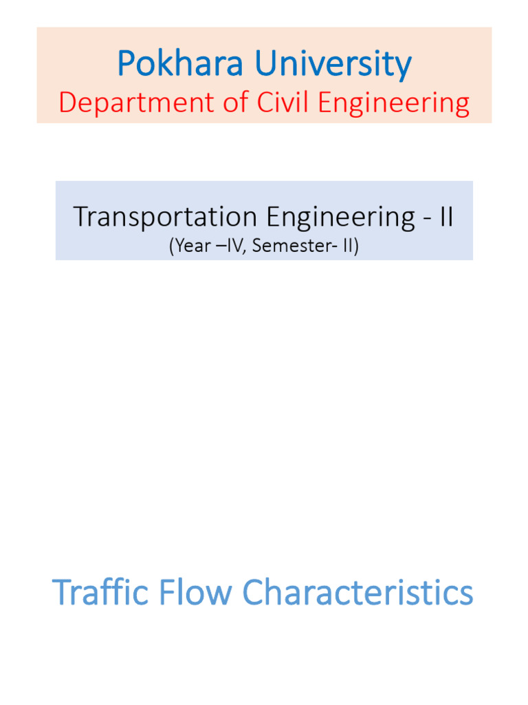 Traffic Flow Characteristics and Analysis | PDF | Traffic | Lane