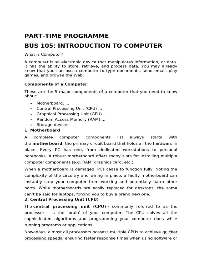 Wa0000. | PDF | Central Processing Unit | Random Access Memory