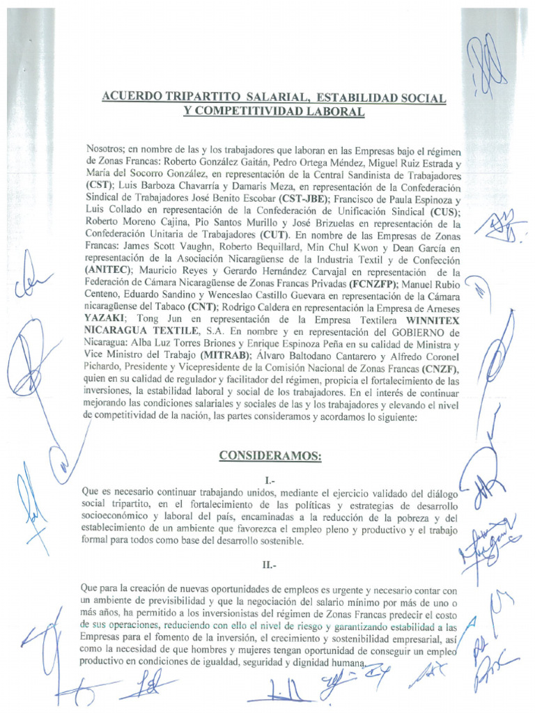 Acuerdo Tripartito Zona Franca 2023-2027 | PDF