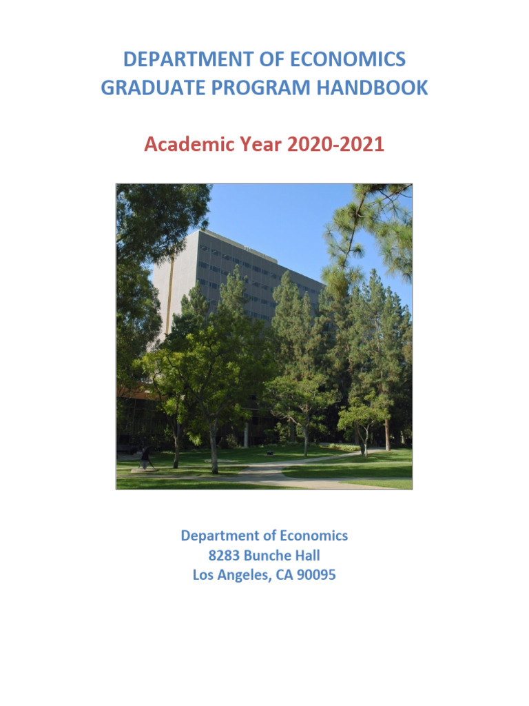 2020 2021 Economics PhD Program Handbook | PDF | Thesis | Doctor Of ...
