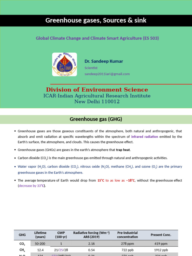 Greenhouse Gas Emissions and Sinks | PDF | Greenhouse Gas | Greenhouse ...