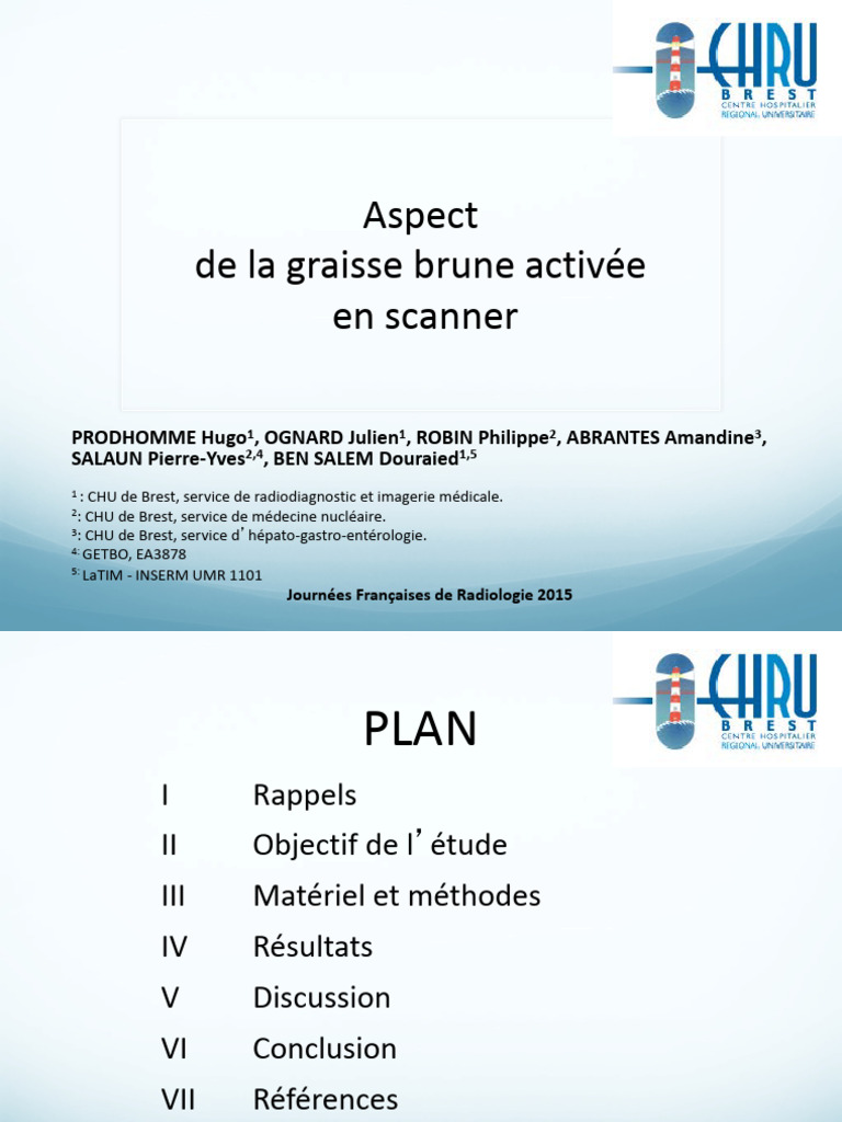 Imagerie de la graisse brune activée | PDF | Tomographie par émission ...