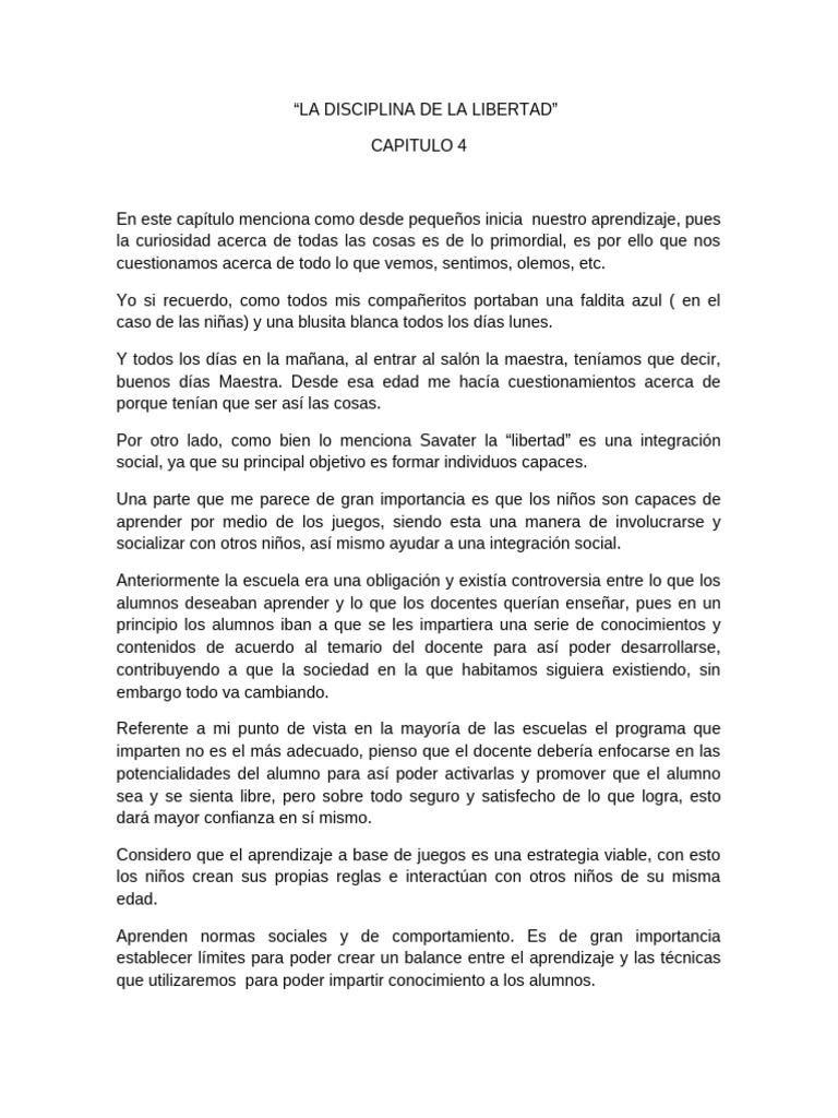 Aprendizaje y Libertad en la Educación | PDF