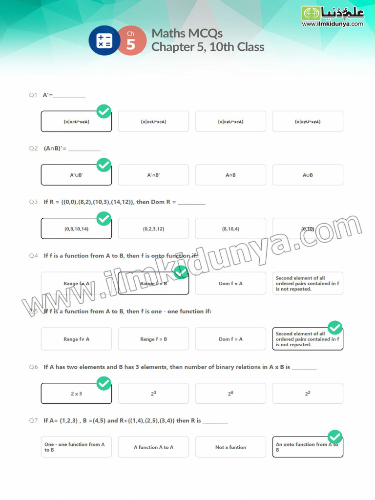 10th Class English Medium Math Chapter 5 | PDF